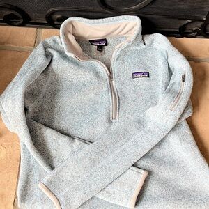 Patagonia Women's Heathered Blue Quarter-Zip Sweater